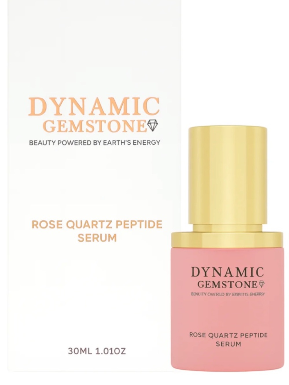 Dynamic Gemstone Rose Quartz Peptide Serum - Pink